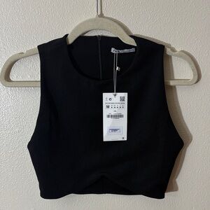 Zara Elegant Black Crop Top